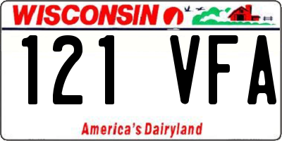 WI license plate 121VFA