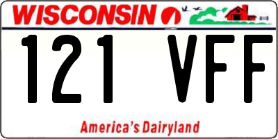 WI license plate 121VFF