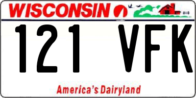 WI license plate 121VFK