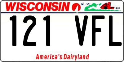 WI license plate 121VFL