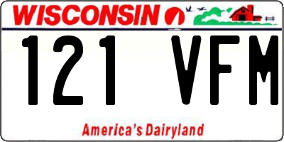 WI license plate 121VFM