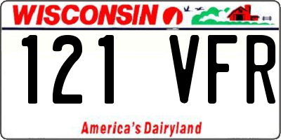 WI license plate 121VFR