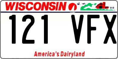WI license plate 121VFX