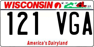 WI license plate 121VGA