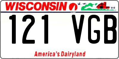 WI license plate 121VGB