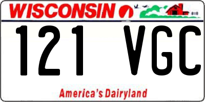 WI license plate 121VGC
