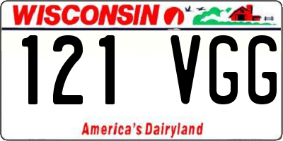 WI license plate 121VGG