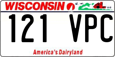 WI license plate 121VPC