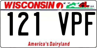 WI license plate 121VPF