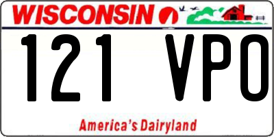 WI license plate 121VPO
