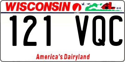 WI license plate 121VQC