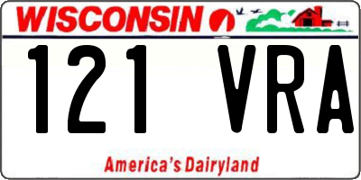 WI license plate 121VRA