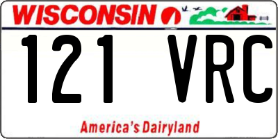 WI license plate 121VRC