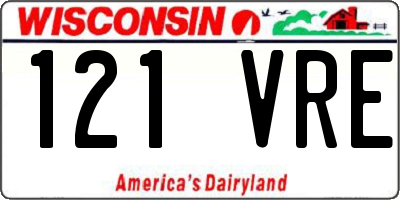 WI license plate 121VRE