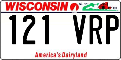 WI license plate 121VRP