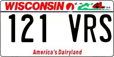 WI license plate 121VRS