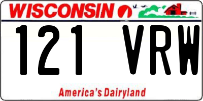 WI license plate 121VRW