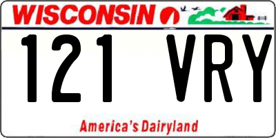 WI license plate 121VRY