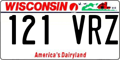 WI license plate 121VRZ