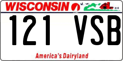 WI license plate 121VSB