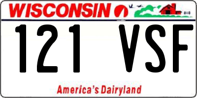 WI license plate 121VSF