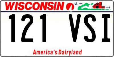 WI license plate 121VSI