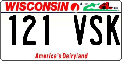 WI license plate 121VSK