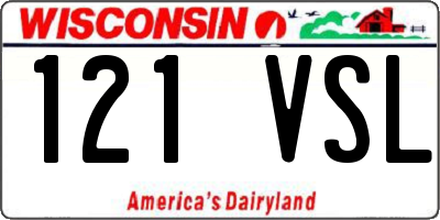 WI license plate 121VSL