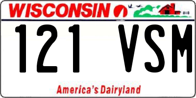 WI license plate 121VSM