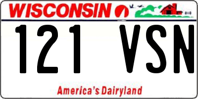 WI license plate 121VSN