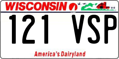 WI license plate 121VSP