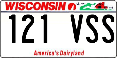 WI license plate 121VSS