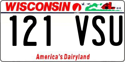WI license plate 121VSU