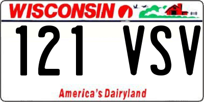 WI license plate 121VSV