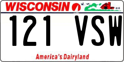 WI license plate 121VSW