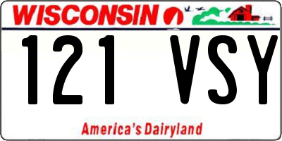 WI license plate 121VSY