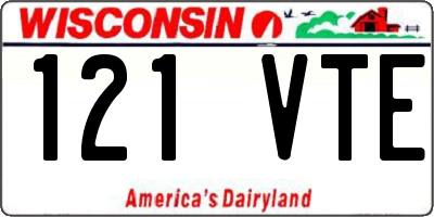 WI license plate 121VTE