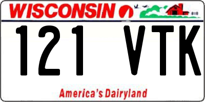 WI license plate 121VTK