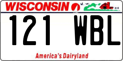 WI license plate 121WBL