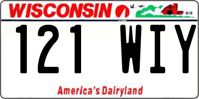 WI license plate 121WIY