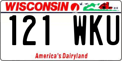 WI license plate 121WKU