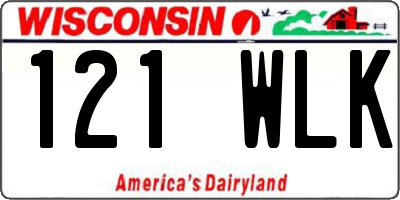 WI license plate 121WLK