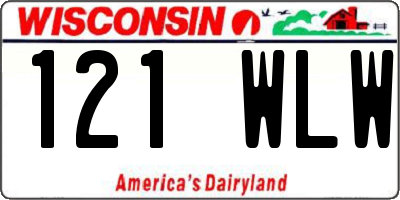 WI license plate 121WLW