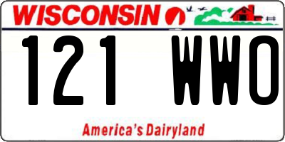 WI license plate 121WWO