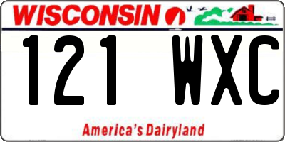 WI license plate 121WXC