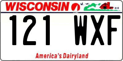 WI license plate 121WXF