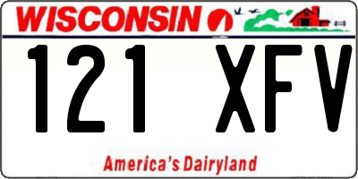WI license plate 121XFV