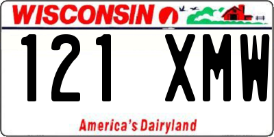 WI license plate 121XMW