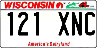 WI license plate 121XNC