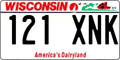 WI license plate 121XNK